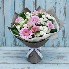 Букет цветов из:  Герберы, Альстромерии и Хризантемы в Новое Грешино