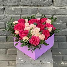 Цветочная композиция из Розы в коробке в Новое Грешино