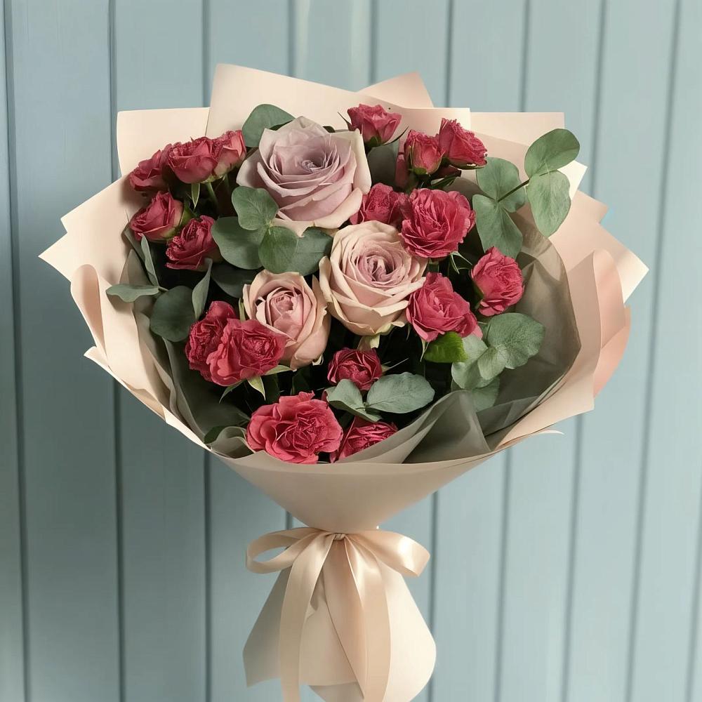 Букет цветов из: Гвоздики и Розы в Новое Грешино