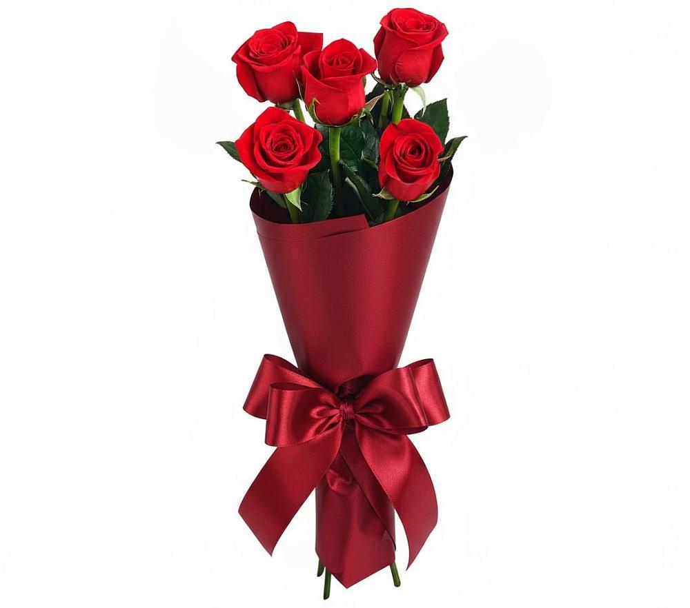 Букет 5 Красных роз Эдлесс Лав в Новое Грешино