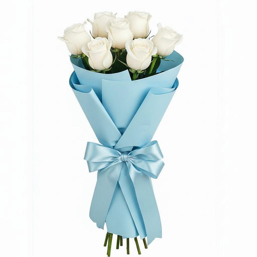 Букет 7 белых роз Проуд в Новое Грешино