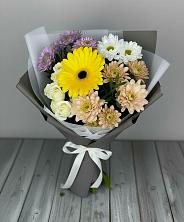 Букет цветов из:  Розы, Герберы и Хризантемы в Новое Грешино
