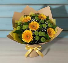 Букет цветов из:  Герберы и Хризантемы в Новое Грешино