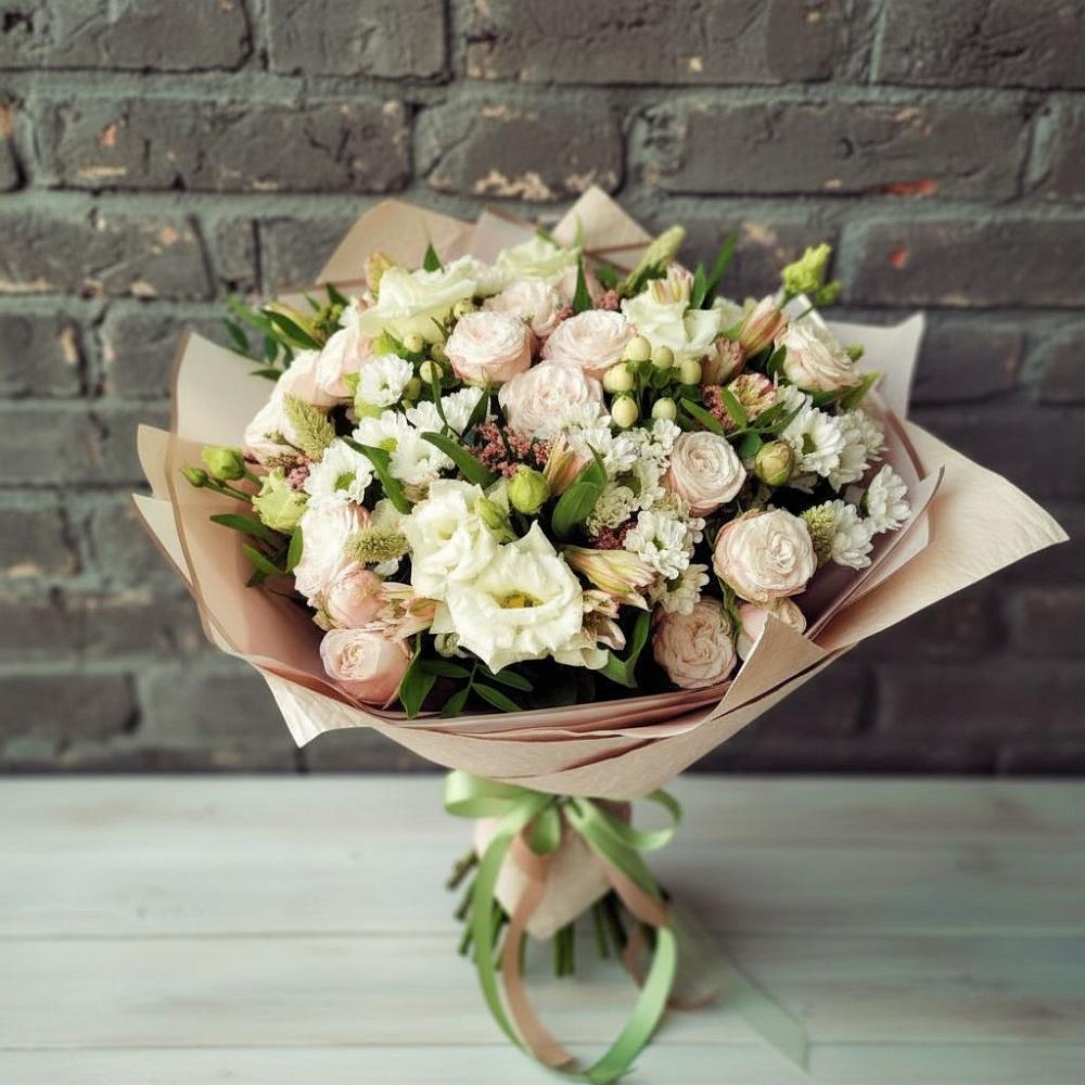 Букет цветов из: Альстромерии, Розы и Хризантемы в Новое Грешино