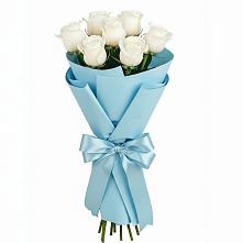 Букет 7 белых роз Проуд в Новое Грешино