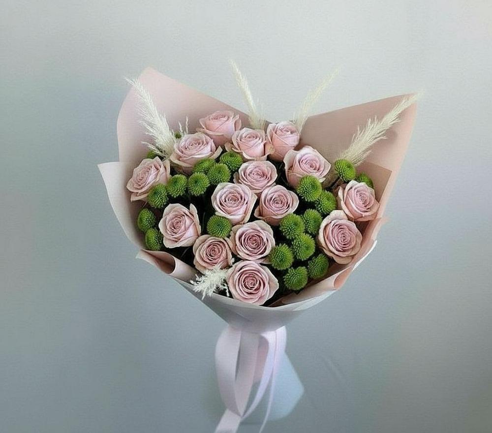 Букет цветов из: Розы и Хризантемы в Новое Грешино