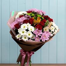 Букет цветов из:  Розы, Хризантемы и Альстромерии в Новое Грешино