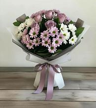 Букет цветов из:  Хризантемы и Розы в Новое Грешино