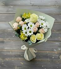 Букет цветов из:  Альстромерии, Розы и Хризантемы в Новое Грешино