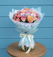 Букет цветов из:  Хризантемы и Розы в Новое Грешино