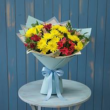 Букет цветов из:  Альстромерии и Хризантемы в Новое Грешино